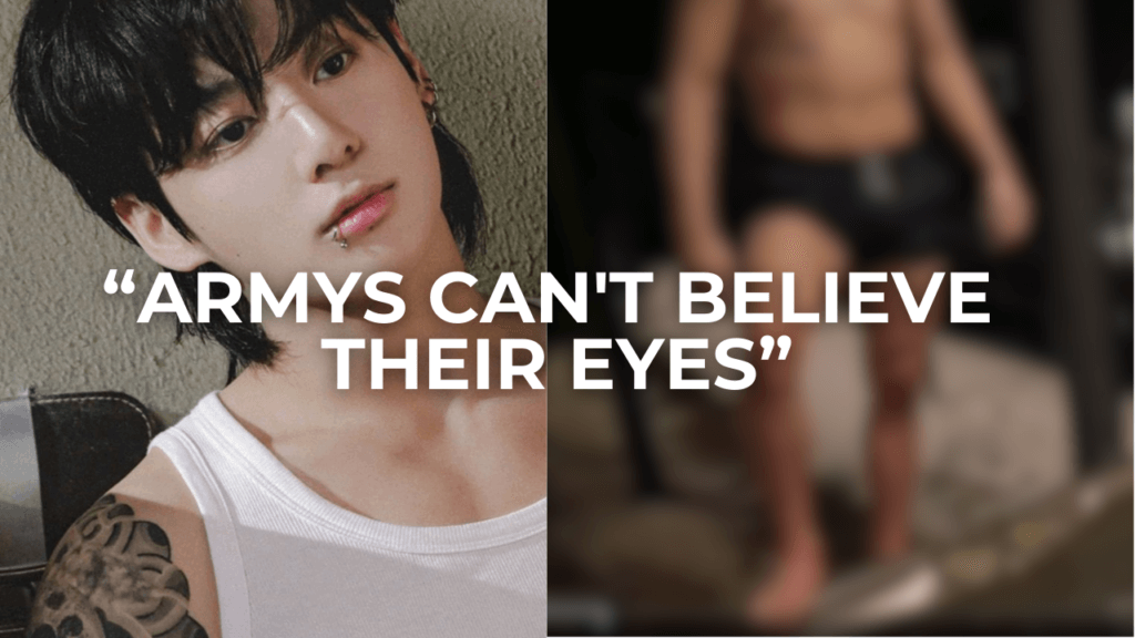 Picture of Jimin in shorts and blurred and another picture of him in white top