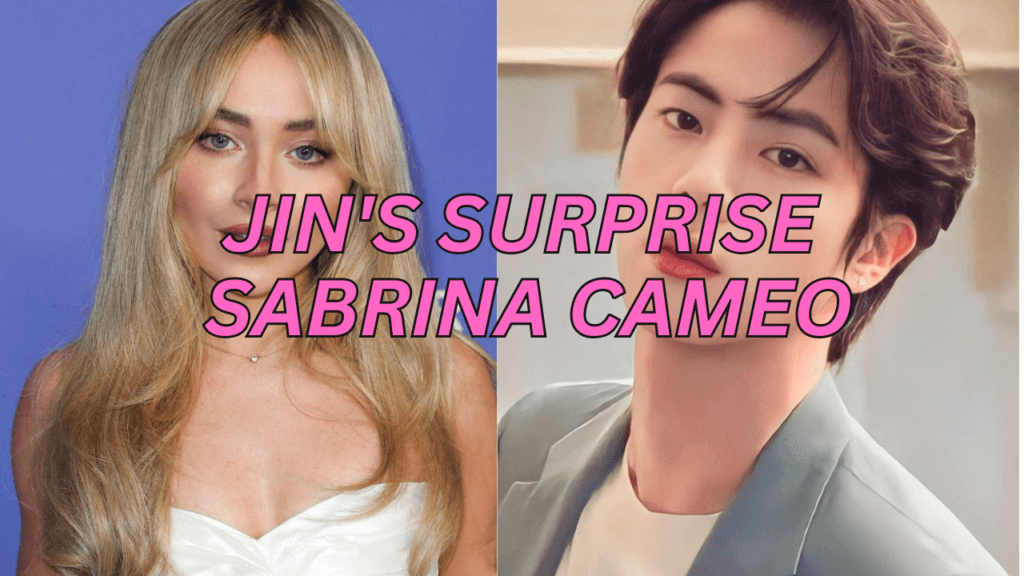 A picture of BTS Jin and Sabrina Carpenter