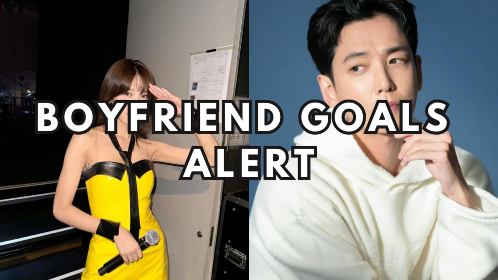 A picture of Sooyoung on a yellow outfit and at the other side is a picture of Jung Kyung Ho on a white hoodie jacket