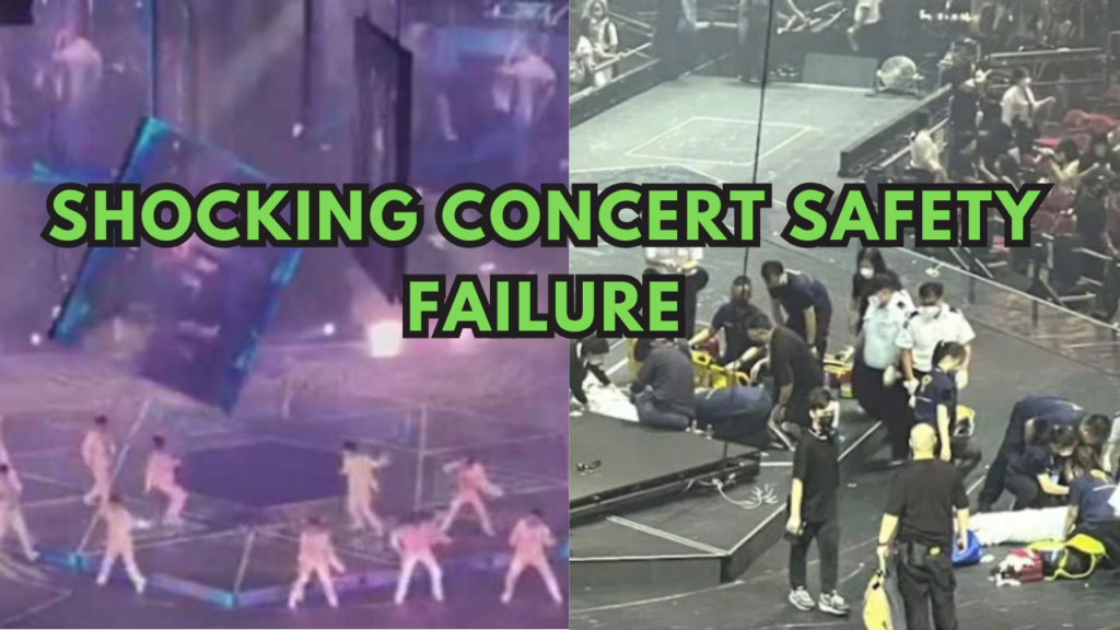 This contain an image of the accident at Hong Kong's top idol group MIRROR's concert.