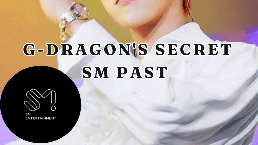 This contains an image of G-Dragon and another picture of sm entertainment in a circle