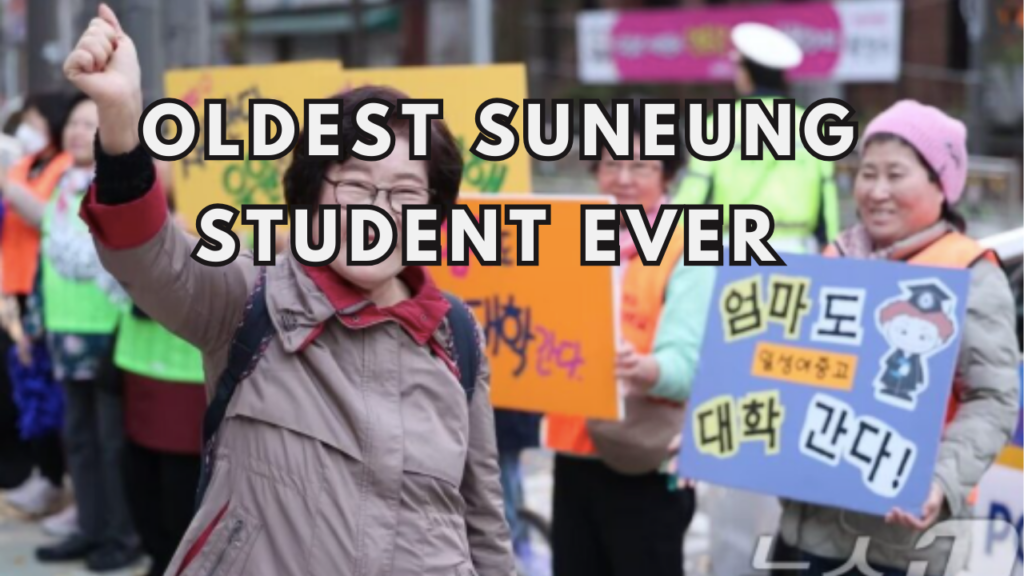 this contain an image of 83-year-old Korean Suneung student