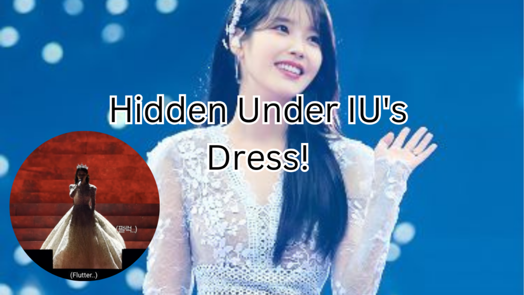 This contains an image of IU and another picture of her in a circle