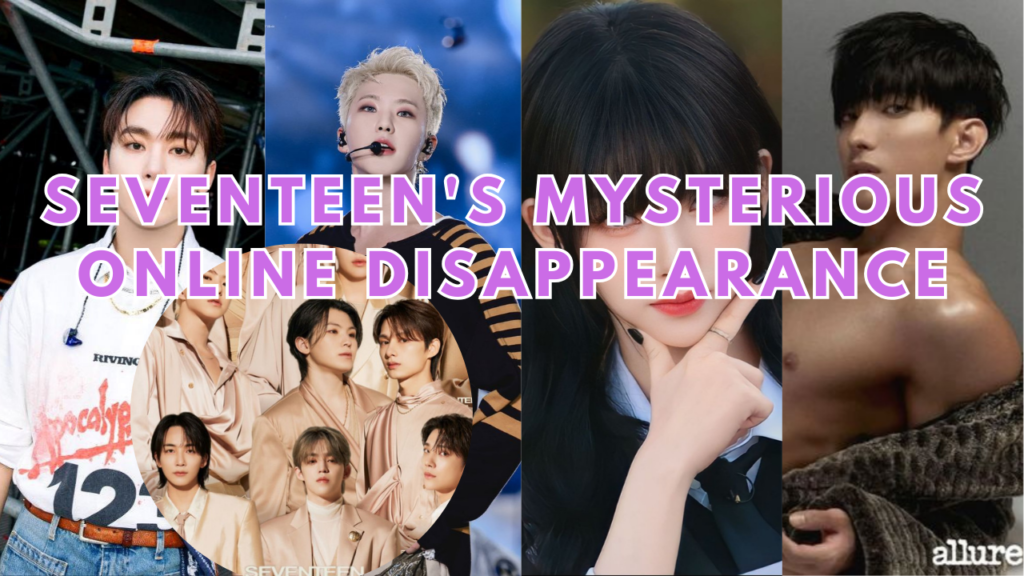 This contain an image of the SEVENTEEN's group members and another picture of them in a circle.