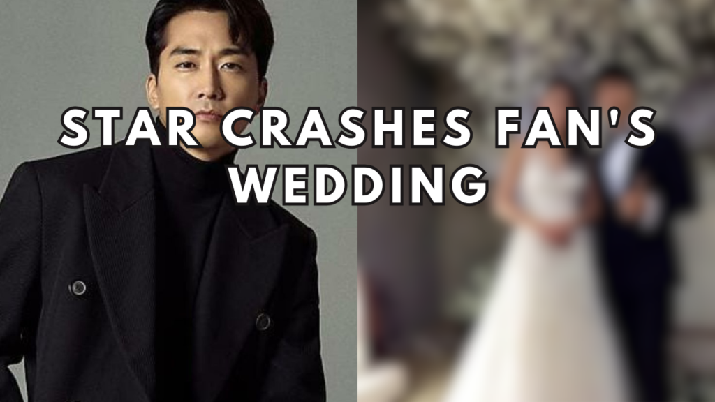 This contain an image of Song Seung Heon and his long time friend marriage reveals and another picture of him on suit .