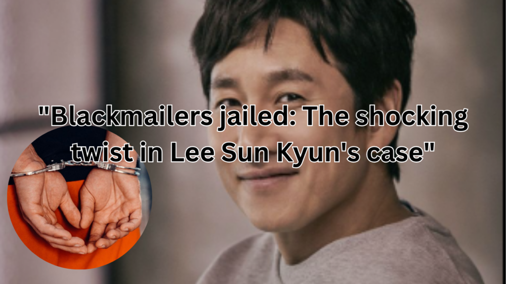 This contains an image of Lee Sun Kyun and another picture of a handcuff hand