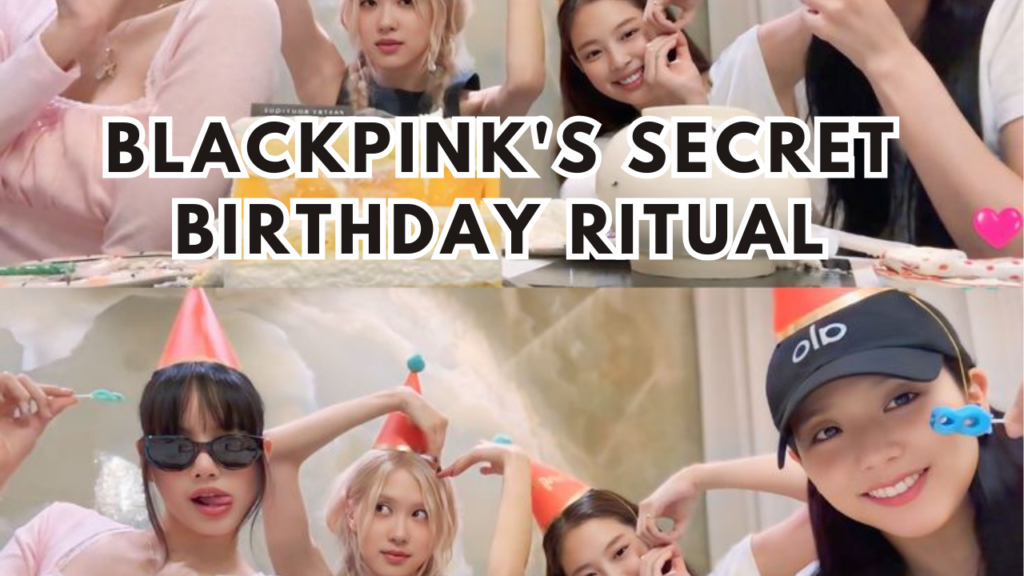 This contain an image of BLACKPINK predebut birthday with cake and candles in front of her face