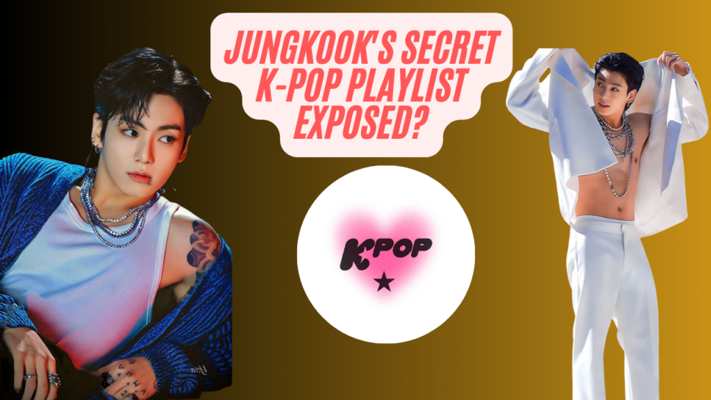 This contain an image of Jungkook's room tour and a logo with the name K-POP .