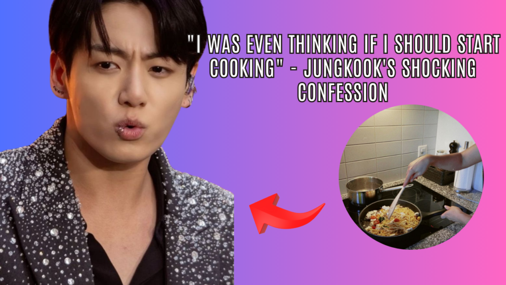 This contain an image of Jungkook's vulnerability livestream on December 18 and another picture of some one cooking in a circle .