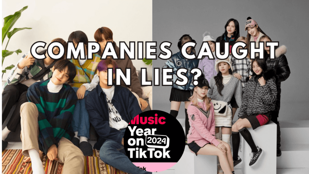 This contain an image of NTC and another picture of TWICE members and also a picture of Music of the year on tiktok 2024 logo in a circle