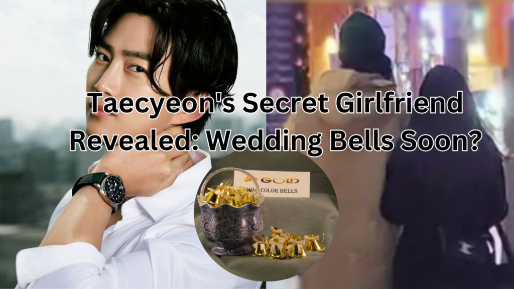 This contains an image of Taecyeon and another picture of him a girl and a picture of a wedding bell in a circle