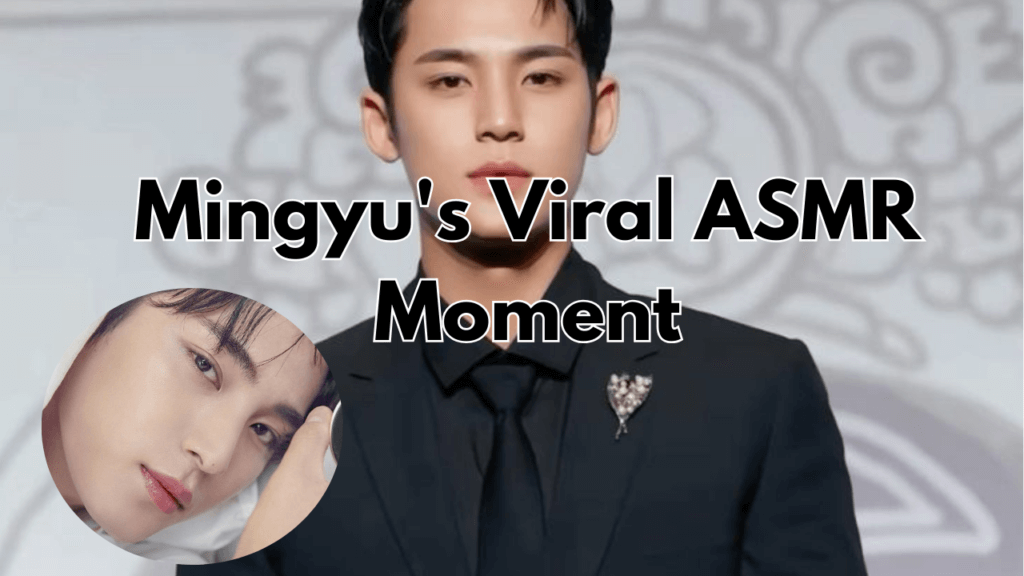 This contains an image of mingyu and another picture of him in a circle