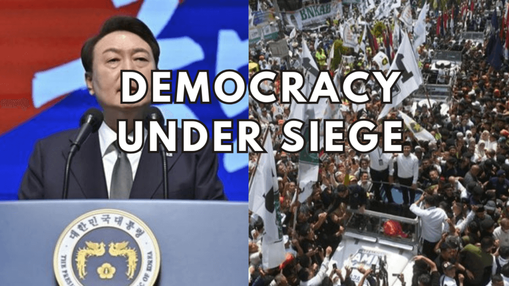 This contain an image of South Korea's democratic standing