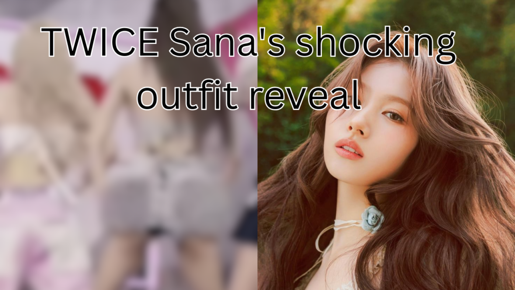 This contains an image of Twice's Sana and a blurred picture of Sana