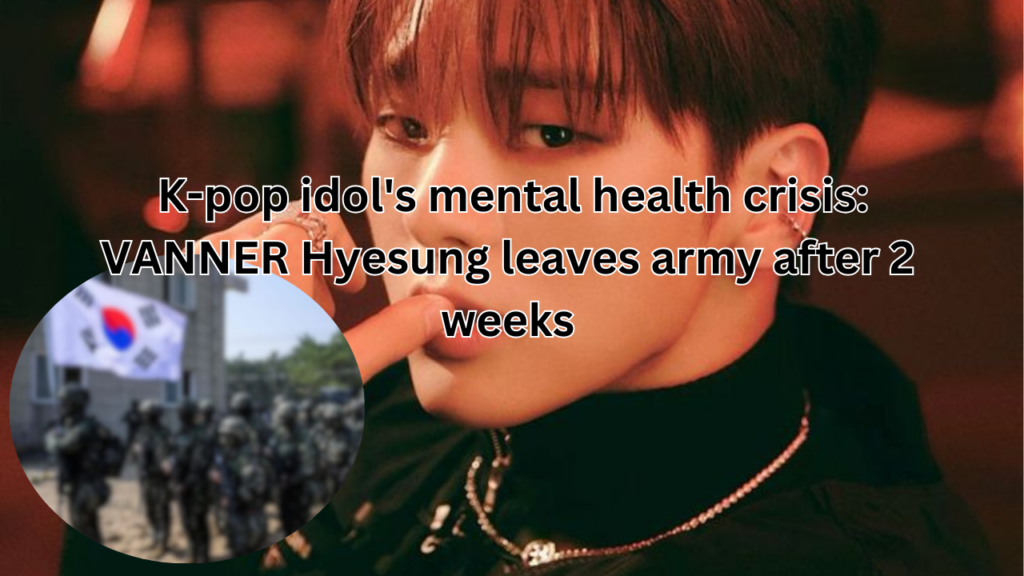 This contains an image of VANNER Hyesung's and another picture of korea army in a circle