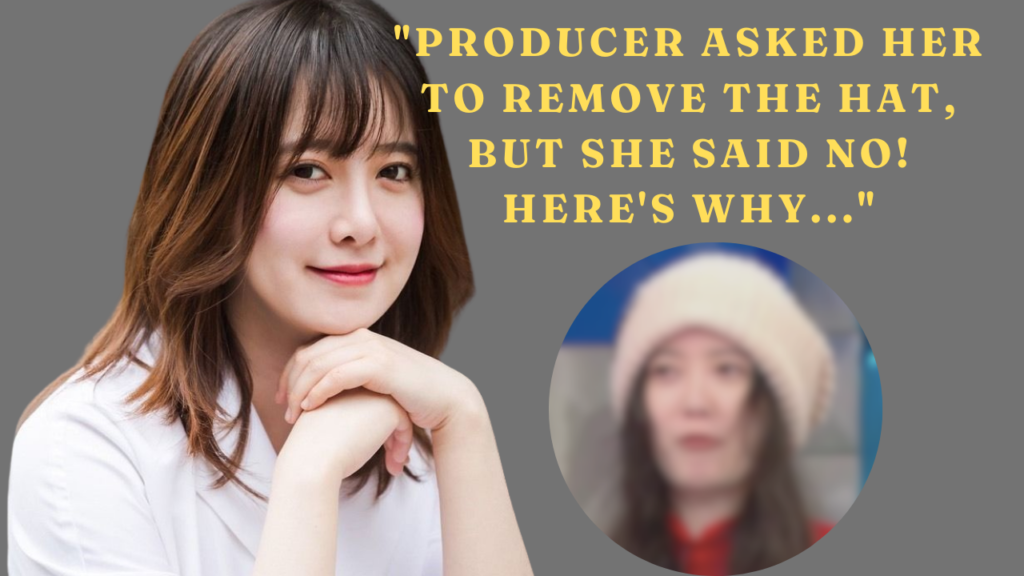 This contains an image of Actress goo hye sun and a blurred image.