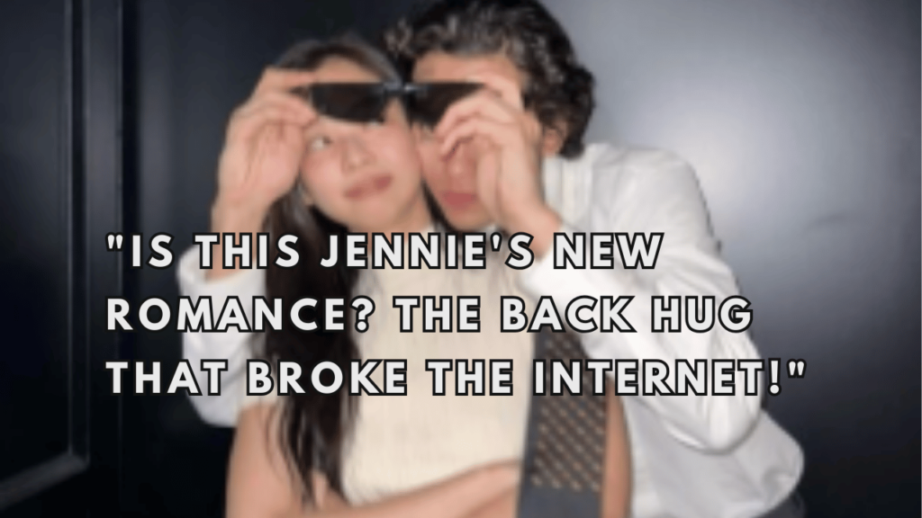 This contain an image of BLACKPINK's Jennie American singer-songwriter Dominic Fike Euphoria star Dominic Fike is seen embracing Jennie from behind, while she sweetly presses her cheek against his..