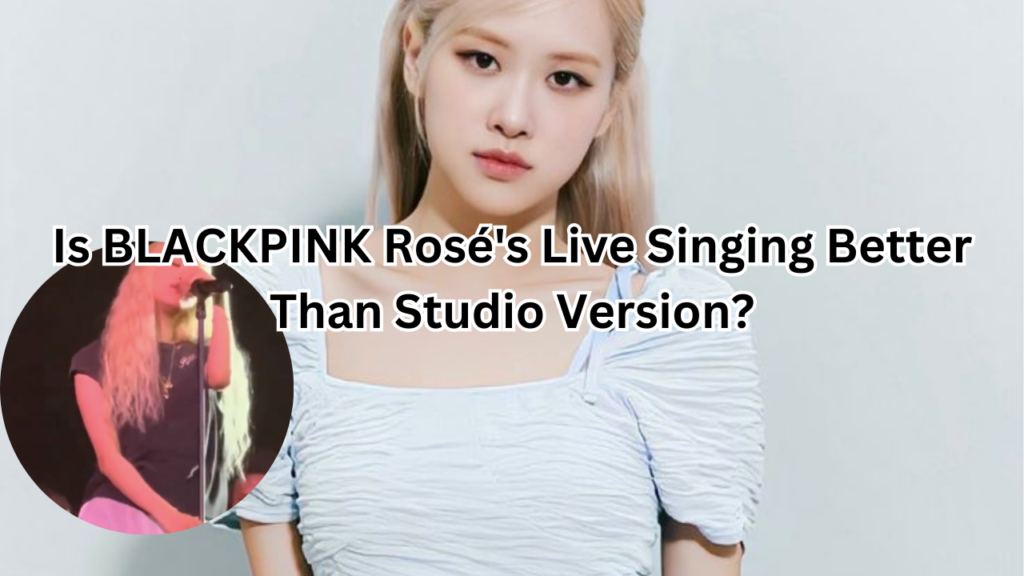 This contains an image of BLACKPINK Rosé's and another picture of her in a circle