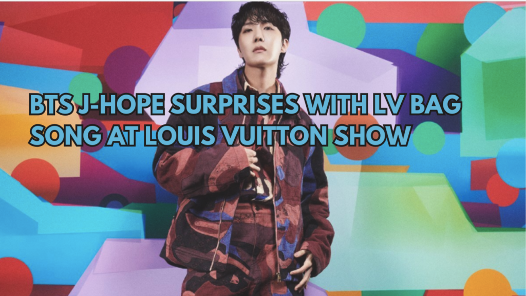 This contain an image of BTS J-Hope made spectacular waves at Louis Vuitton's F/W 2025 Menswear fashion show in Paris Fashion Week.