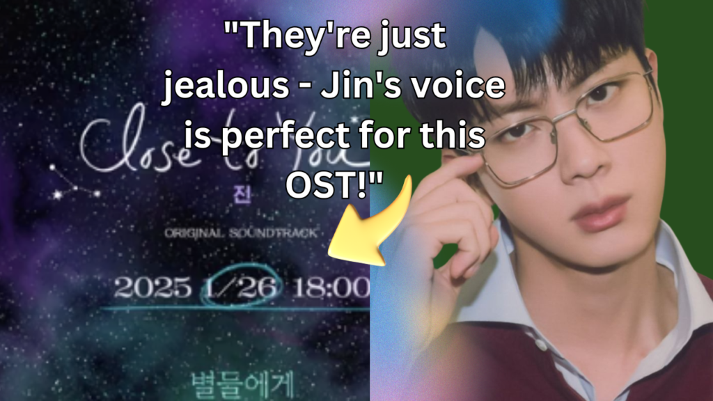 This contains an image of BTS jin and the OST close to you