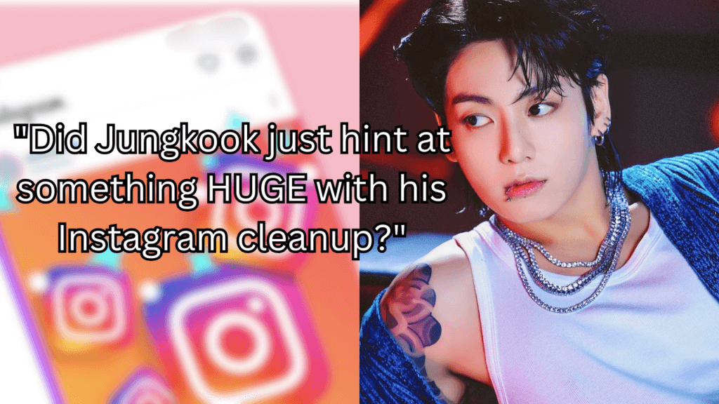 This contains an image of BTS Jungkook and another picture of an instagram .