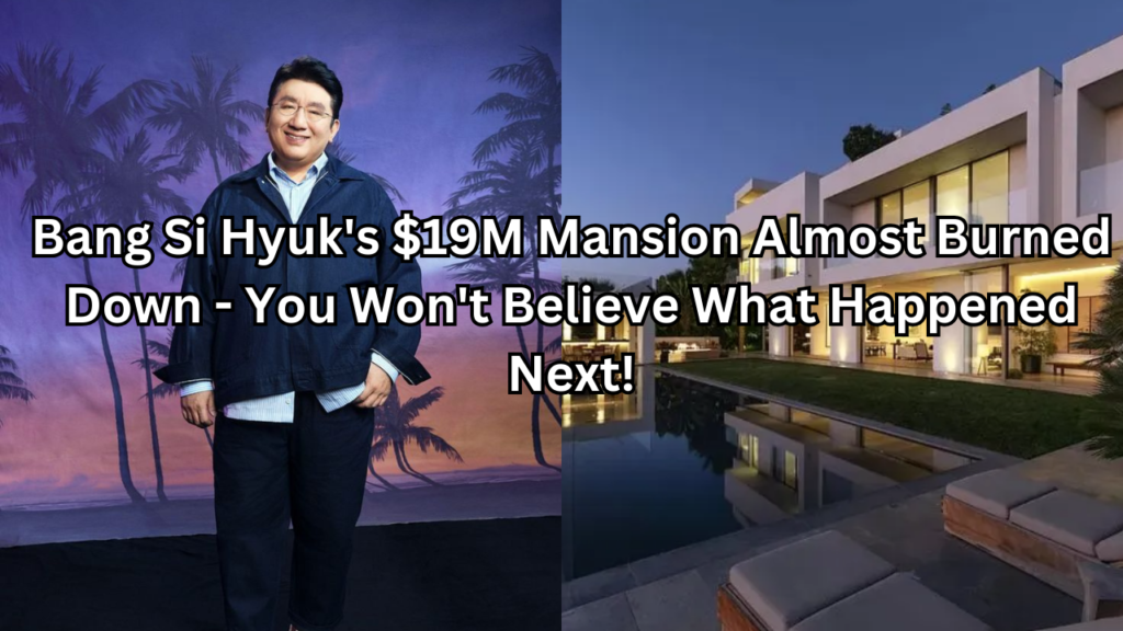 This contains an image of Bang Si Hyuk's and another picture of his luxury mansion