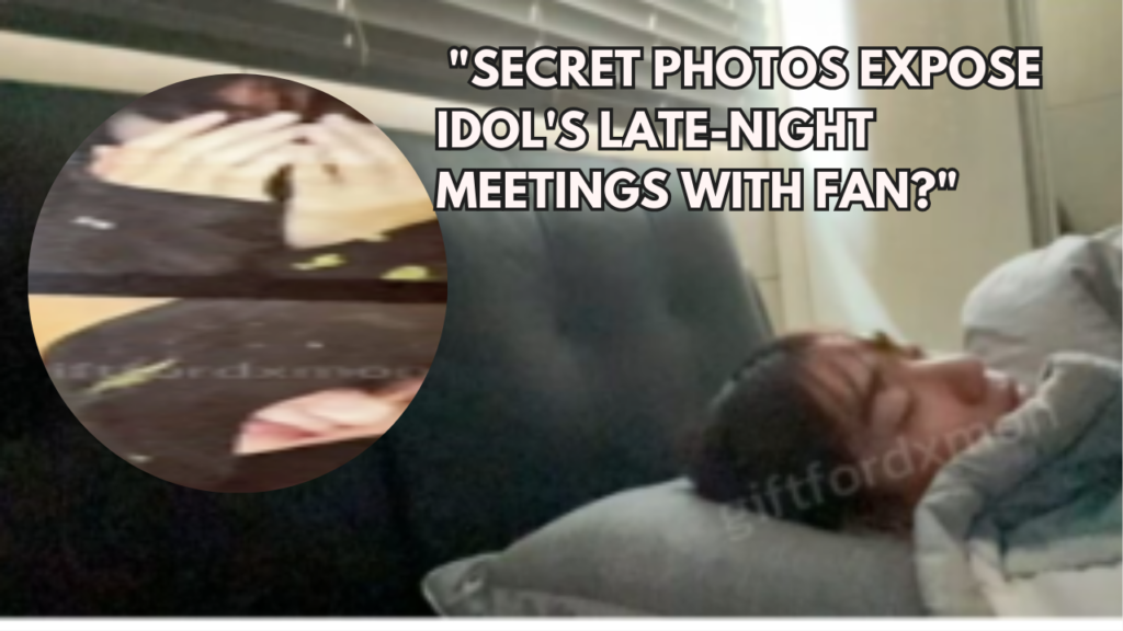 This contain an image of DXMON's Minjae let night secret expose showing how he meet with fans at night.