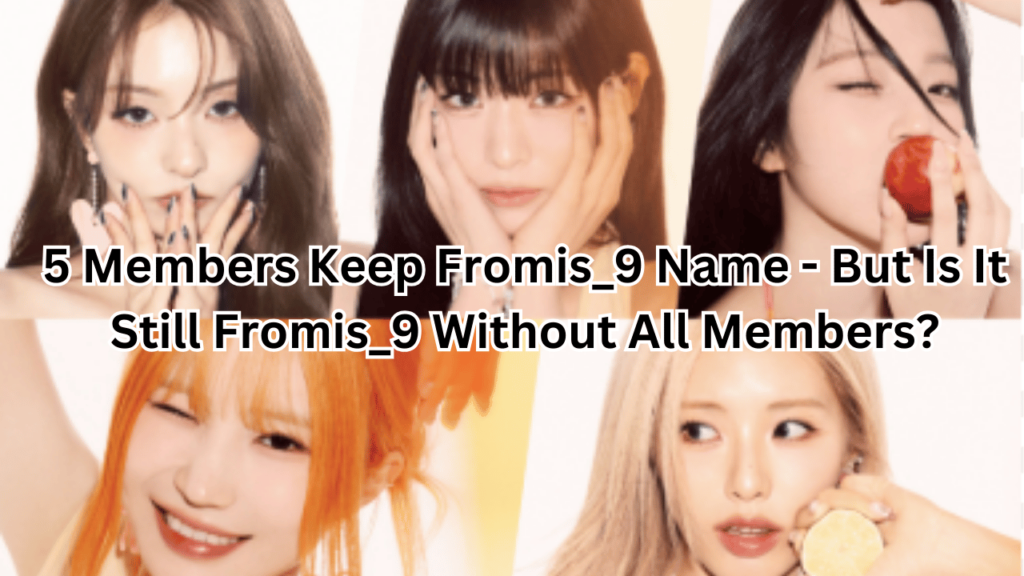 This contains an image of Fromis_9 members