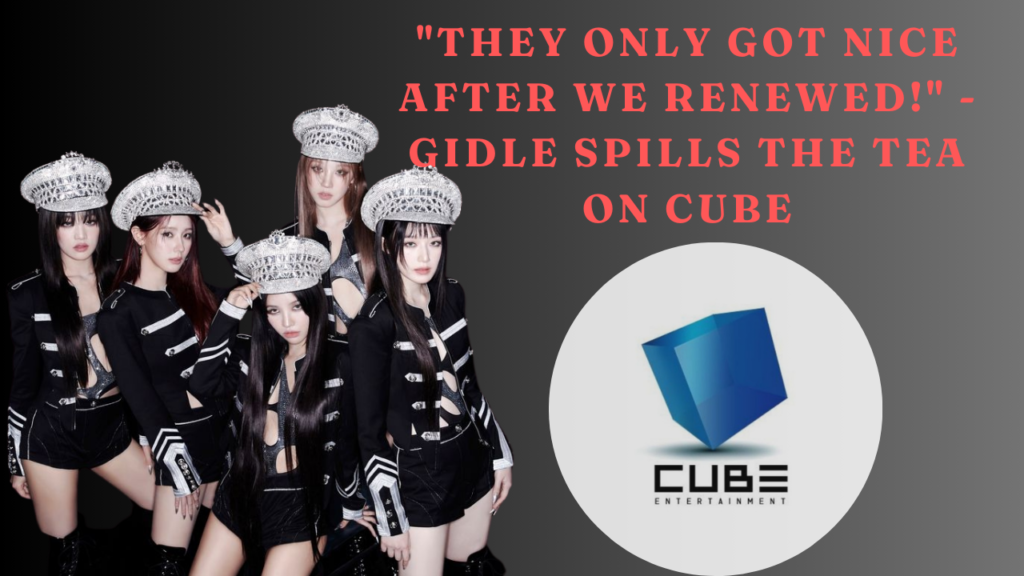 This contains an image of GIDLE and another image of cube logo in a circle.