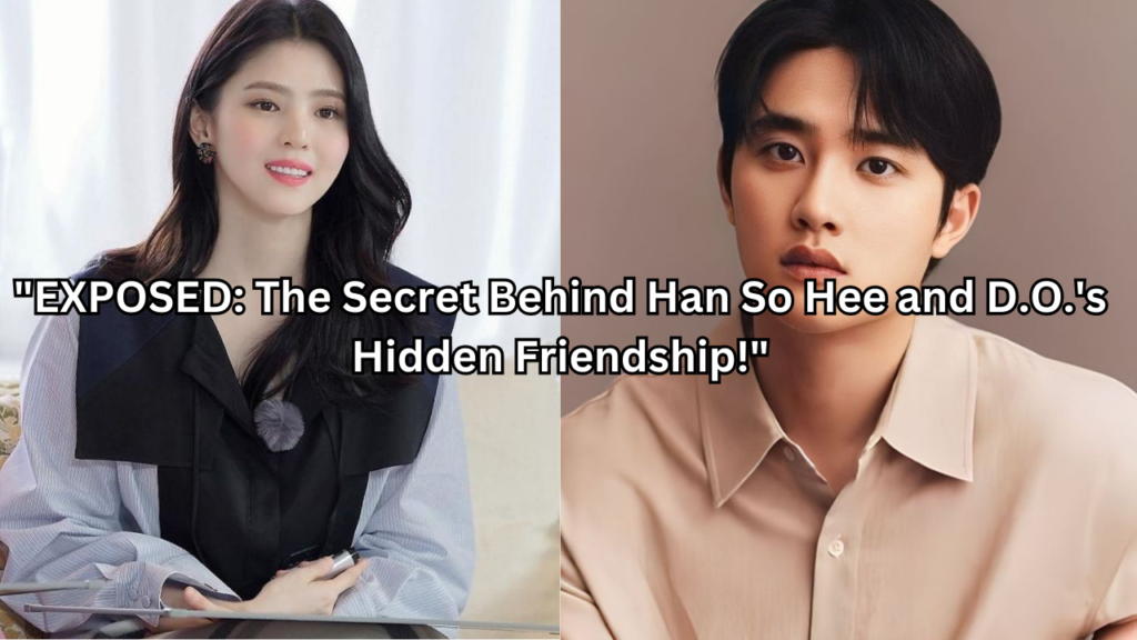 This contains an image of Han So Hee and EXO's D.O.