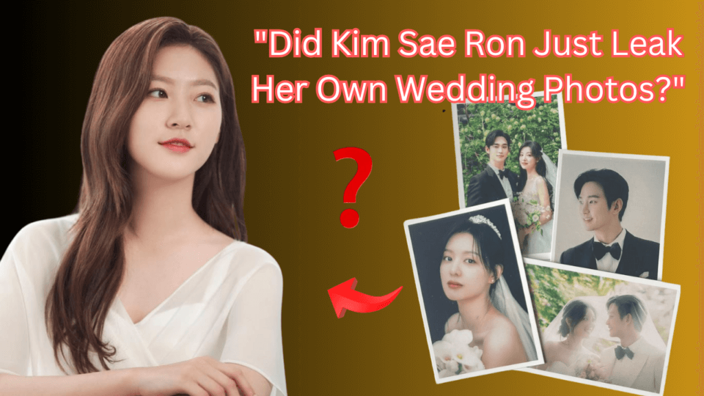 This contain an image of Kim Sae Ron and her wedding photos .