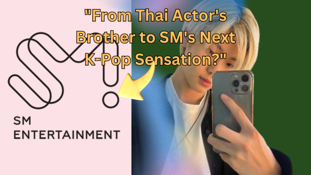 This contains an image of sm entertainmaent logo and sm thai trainee tata