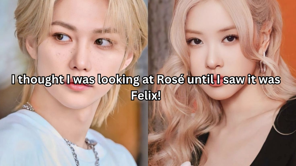 This contains an image of Stray Kids Felix And BLACKPINK Rosé