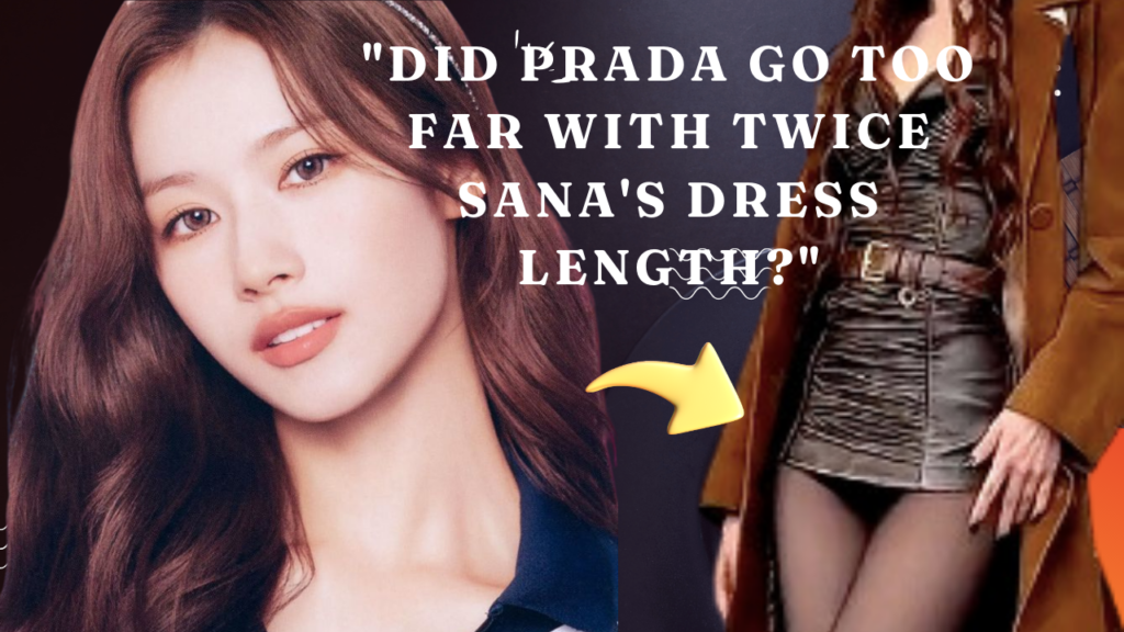 This contains an image of TWICE sana and her prada milan outfit